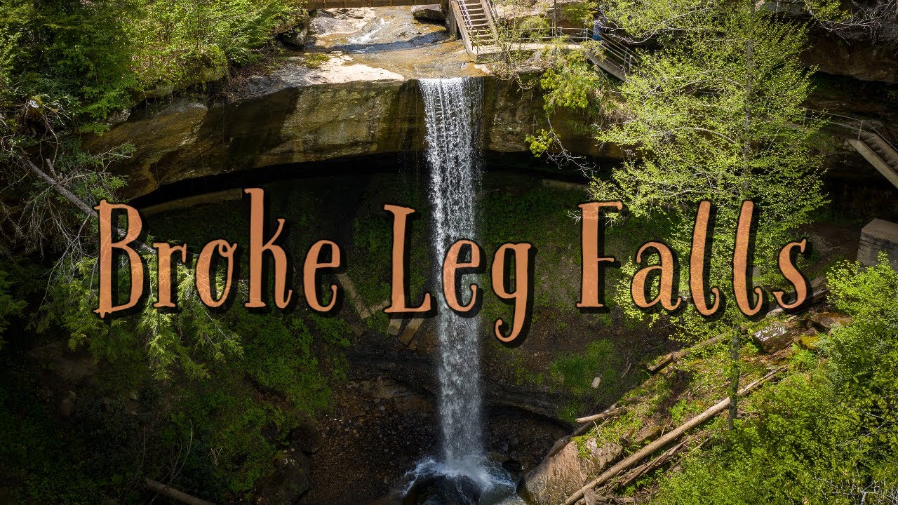 Aerial view of the Broke Leg Falls in Menifee County, KY (4K) YouTube