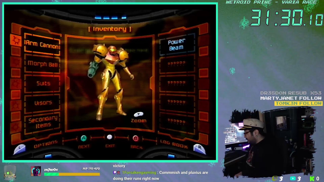 OFFICIAL WEEK 16 RUN FOR THE RETRO GAMING LEAGUE!!! METROID PRIME (VARIA RACE)...90MIN!!!