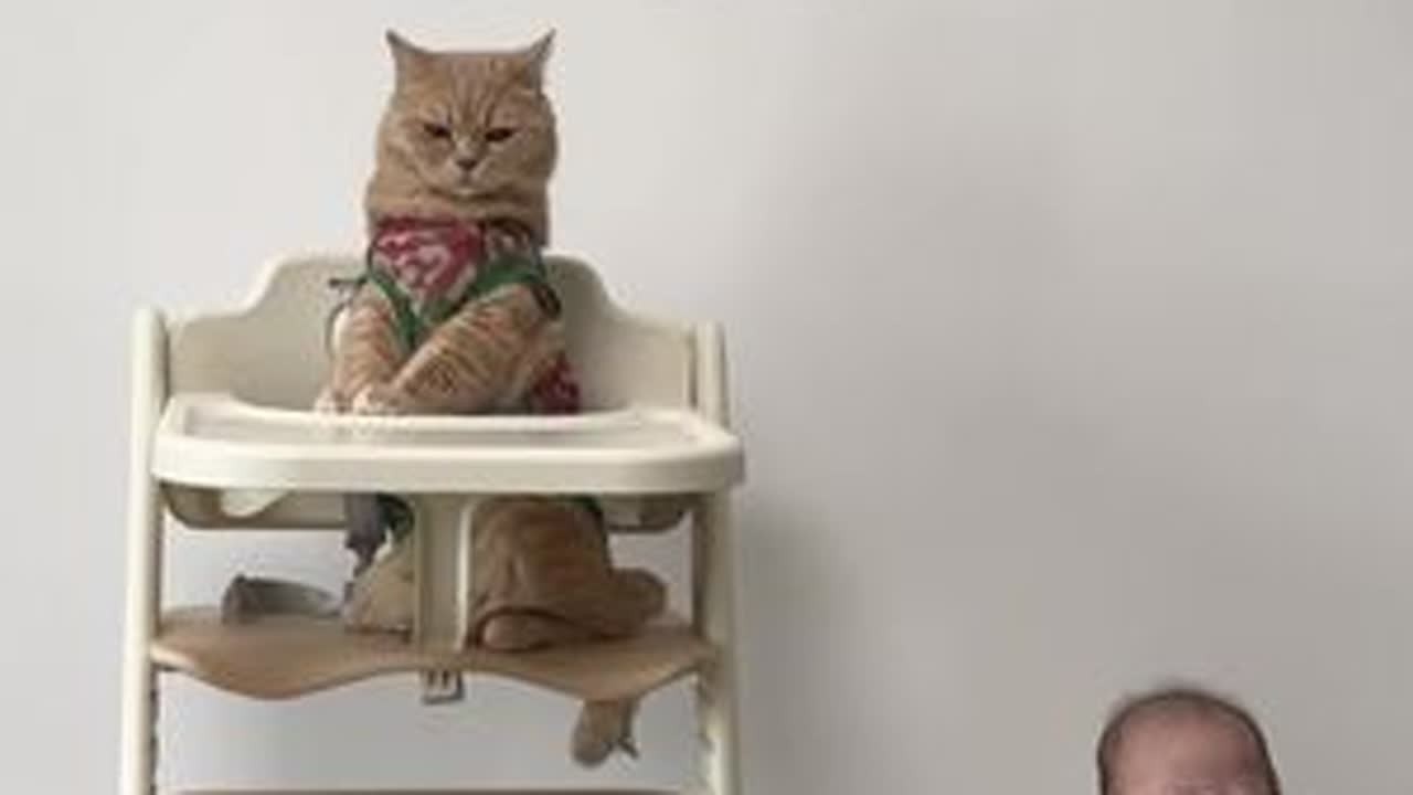 养猫又养娃每天欢乐多又多～ 嘎豆吃醋的样子太可爱了 嘎豆以后就知道又多了爱它喂它咕噜酱的人哈哈#带娃 #宝妈 #人类幼崽 #记录真实生活