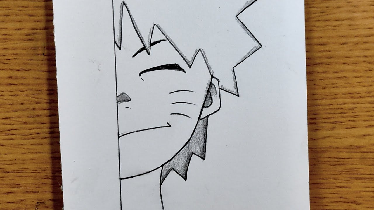 How to draw naruto kid half face step by step, Drawing naruto for  beginners