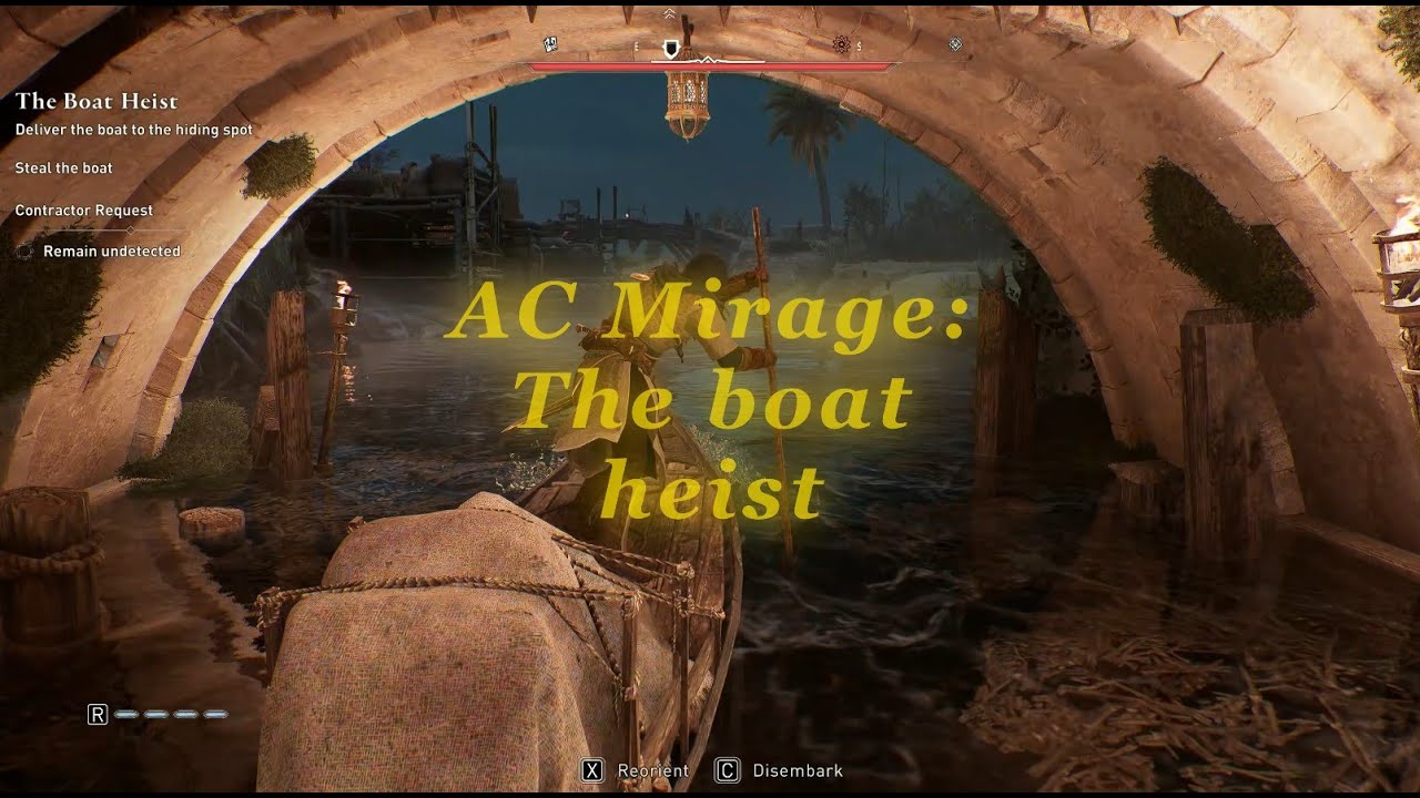 AC Mirage contract "The boat heist , 4K 60FPS, Hard difficulty, full stealth