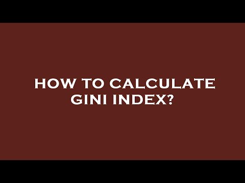 How to calculate gini index?
