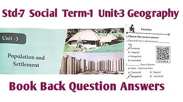 7th Std Social Term 1 Unit 3 Book Back | Population and Settlement class 7 question answer