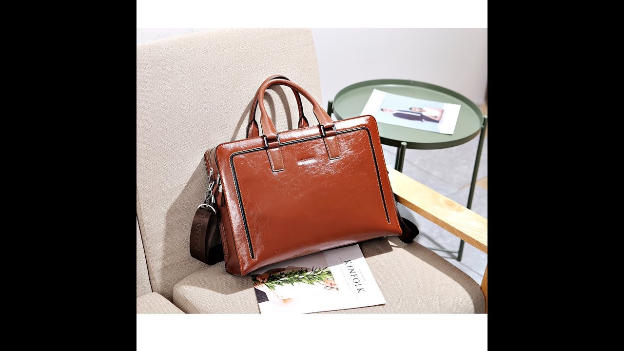 New Arrival BOSTANTEN Men Leather Briefcase Laptop Business Bag