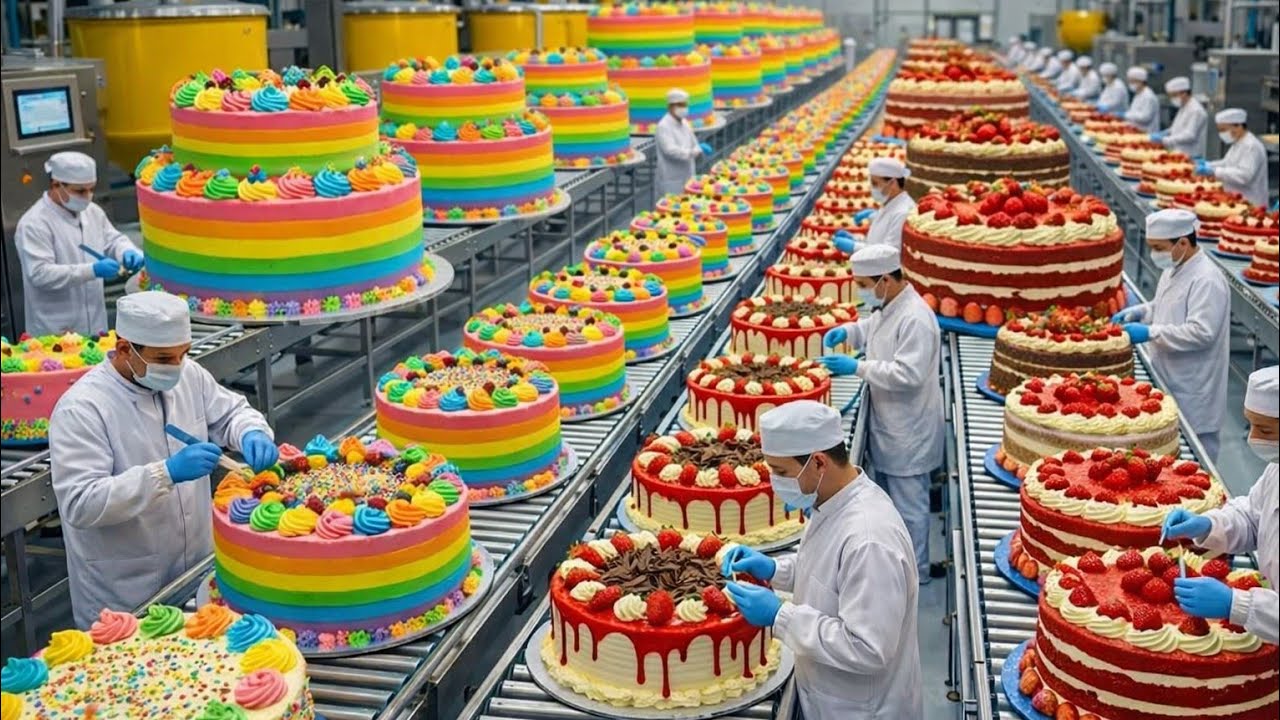 How Millions Of Cakes Are Made In a Factory/Automated Cake Factory Process