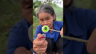 Grandma's survival secrets when harvesting candy eyes.#shorts #suvival #grandma