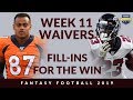 Week 11 Waiver Wire Fantasy Football 2019 - Brian Hill & Noah Fant Can Help Needy Teams