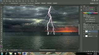 Photoshop Tutorial: How to create a thunder in an image simply. screenshot 5