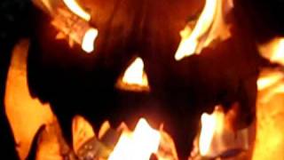 Flaming pumpkin.