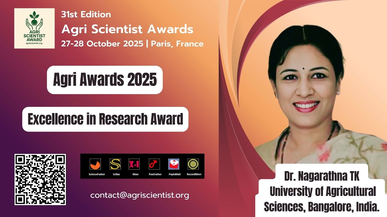 Dr. Nagarathna TK | Excellence in Research Award | University of Agricultural Sciences, Bangalore