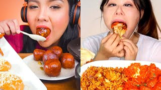 Foreign Mukbangers are Deeply in LOVE with INDIAN feast 2021🤤 //try consuming cuisine food reaction