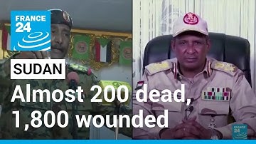Almost 200 dead, 1,800 wounded in Sudan generals