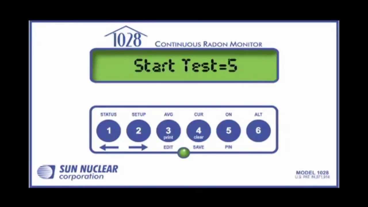 How to start a test on the 1028/1029 radon monitor - YouTube