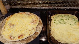 Homemade Pizza: Garlic Scape Alfredo Sauce + Traditional Red Sauce (Recipes Below!)