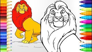 How to draw the lion king easy steps for kids - coloring page