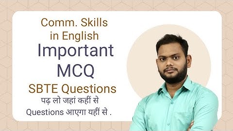 Communication skills in English MCQ ||Sbte MCQ|| Important mcq|| bihar polytechnic||sbte