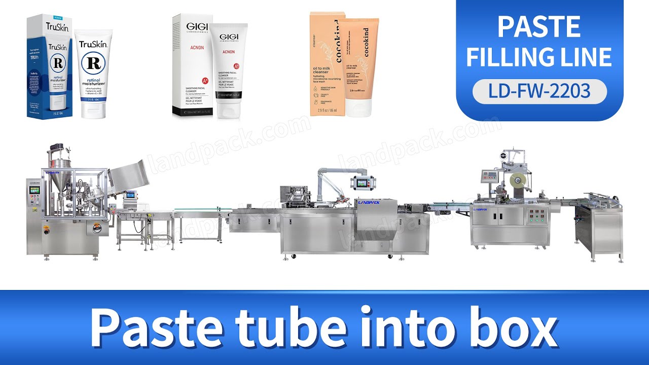 Automatic Paste Skin Care Tube Filling Sealing Cartoning And Cellophane ...