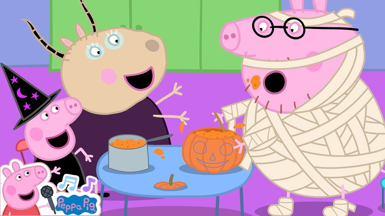 Peppa Pig Songs 💞 Carve, Carve Your Pumpkin 🐷🎃 Halloween 👻 Nursery Rhymes & Kids Songs 