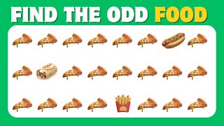 Find the ODD one out — Junk Food Edition 🍔🍕🍗 | 30 Levels - Easy, Medium, Hard | Food Emoji Challenge