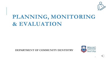 PLANNING, MONITORING AND EVALUATION