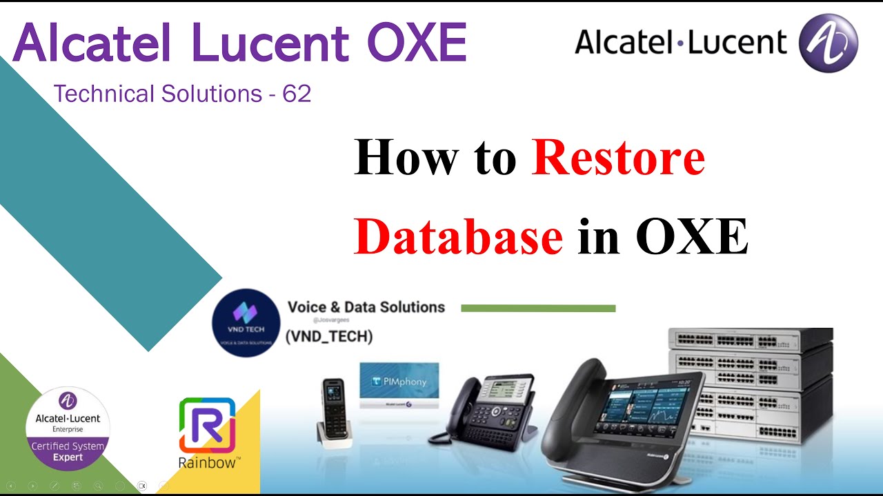 Alcatel OmniPCX Enterprise - How to Restore OXE Database
