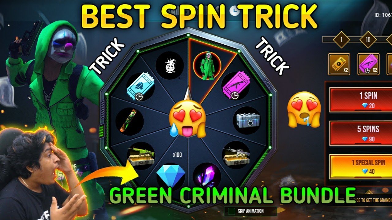 I Got Green Criminal Bundle Only One Spin 100% Working Trick| Garena Free Fire | 1 Spin secret trick