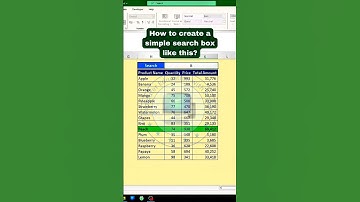 How to Create a Search Bar in Excel – Find Data Instantly! #excelshorts #ytshorts