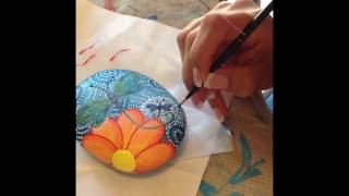 dragonfly rock painting