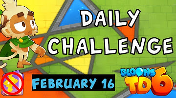 Bloons TD 6 Daily Challenge | Monkeys That I No Hero Do Not Use | No MK No Powers | February 16 2023