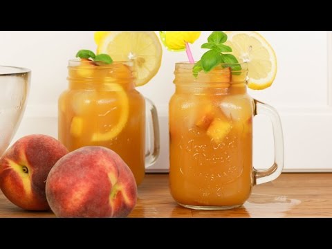 Eistee selber machen | Pfirsich oder Zitronen Icetea Rezept DIY selbstgemachter Eistee Zuckerfrei. 