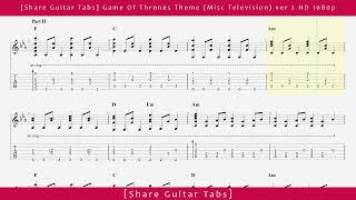 [Share Guitar Tabs] Game Of Thrones Theme (Misc Television) ver 2 HD 1080p