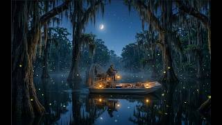 Night Bayou Frogs & Distant Country Sounds 🌙 Dark Room Sleep Ambience (1 Hour)