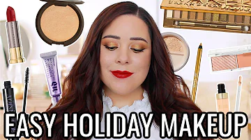 HOW TO EASY HOLIDAY MAKEUP 2020! GOLD EYES & RED LIPS