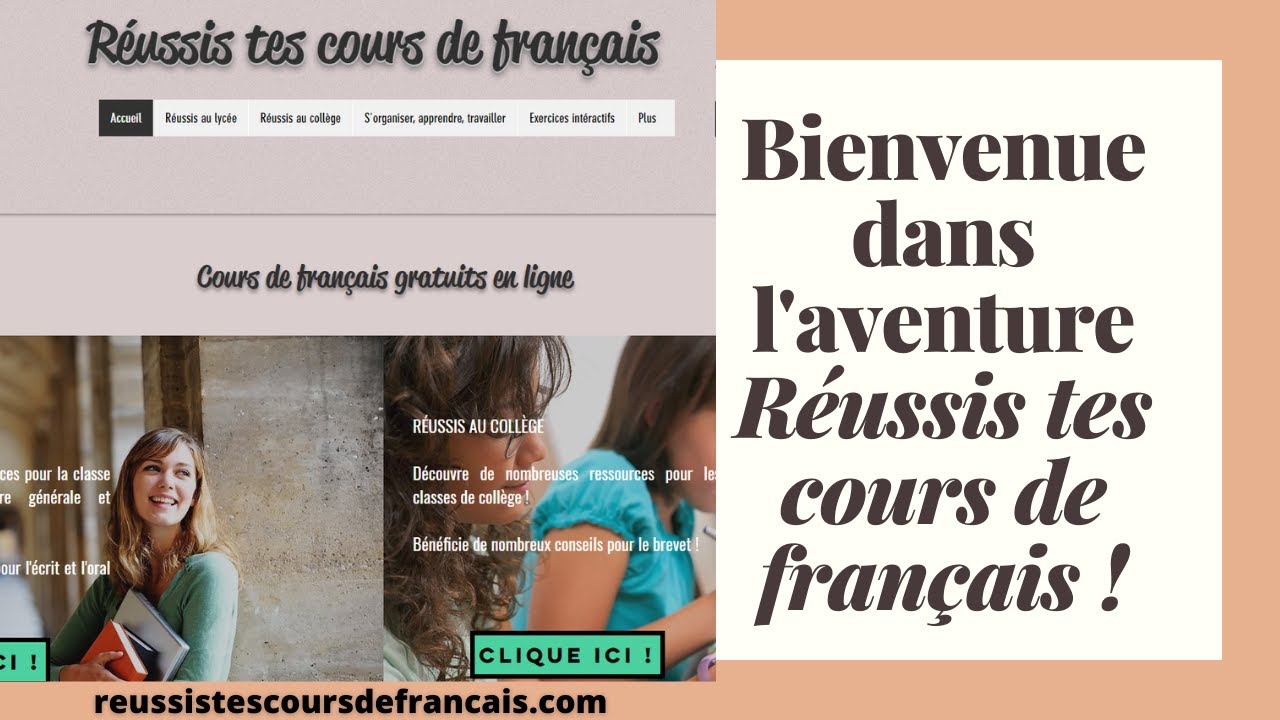 Présentation des ressources de Réussis tes cours de français !