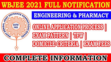 WBJEE 2021 NOTIFICATION PUBLISHED || WBJEE 2021 || WBJEE 2021 FORM FILLUP STEP BY STEP ||
