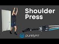 How to do shoulder press with resistance bands  purely fit