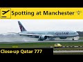 Plane Spotting at Manchester Airport - CLOSE UP 777 Landing - RWY 23R