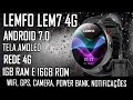 LEMFO LEM7 4G Brasil + Power Bank Relógio Smartwatch Wifi GPS Amoled Bluetooth Android 7.0