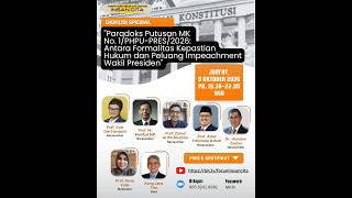 'Paradoks Putusan MK No. 1/PHPU-Pres/2026: Antara Formalitas Hukum dan Peluang Impeachment Wapres'