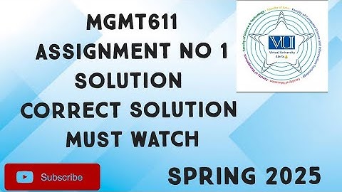 MGMT611 Assignment No 1 Solution Spring 2025 | mgmt611 assignment 1 solution 2025