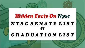 NYSC SENATE LIST AND NYSC GRADUATION LIST