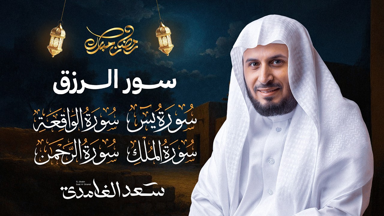 سور الرزق والبركة سورة يس - الرحمن - الواقعة - الملك بصوت الشيخ سعد الغامدي