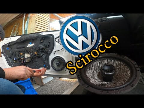 Volkswagen Scirocco - changement haut-parleur avant - panneau port  طريقة تغيير مكبر الصوت سيروكو