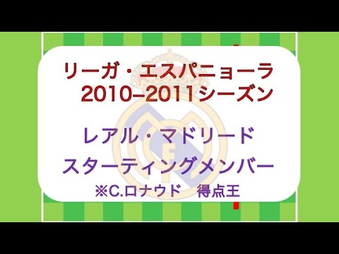 C ロナウド 得点王 レアル マドリード10 11 スタメン 個人成績 フォーメーション モウリーニョ政権 １年目 Youtube