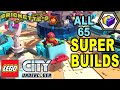 All 65 super builds in lego city undercover  66 charactersvehicle tokens see description for times