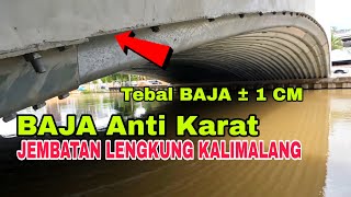 Download Lagu jembatan lengkung kalimalang pakai baja anti karat tebal sekitar 1 cm, titik tumpuan ada di sini MP3