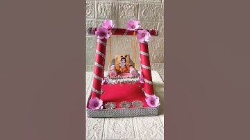 Krishna ji janmashtami jhula making 🦚 DIY janmashtami jhula 🙏🏻 🙏🏻  Jay shree Krishna  #short #shorts