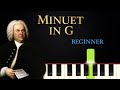 Minuet in G - Bach Goes Pop / BEGINNER EASY PIANO