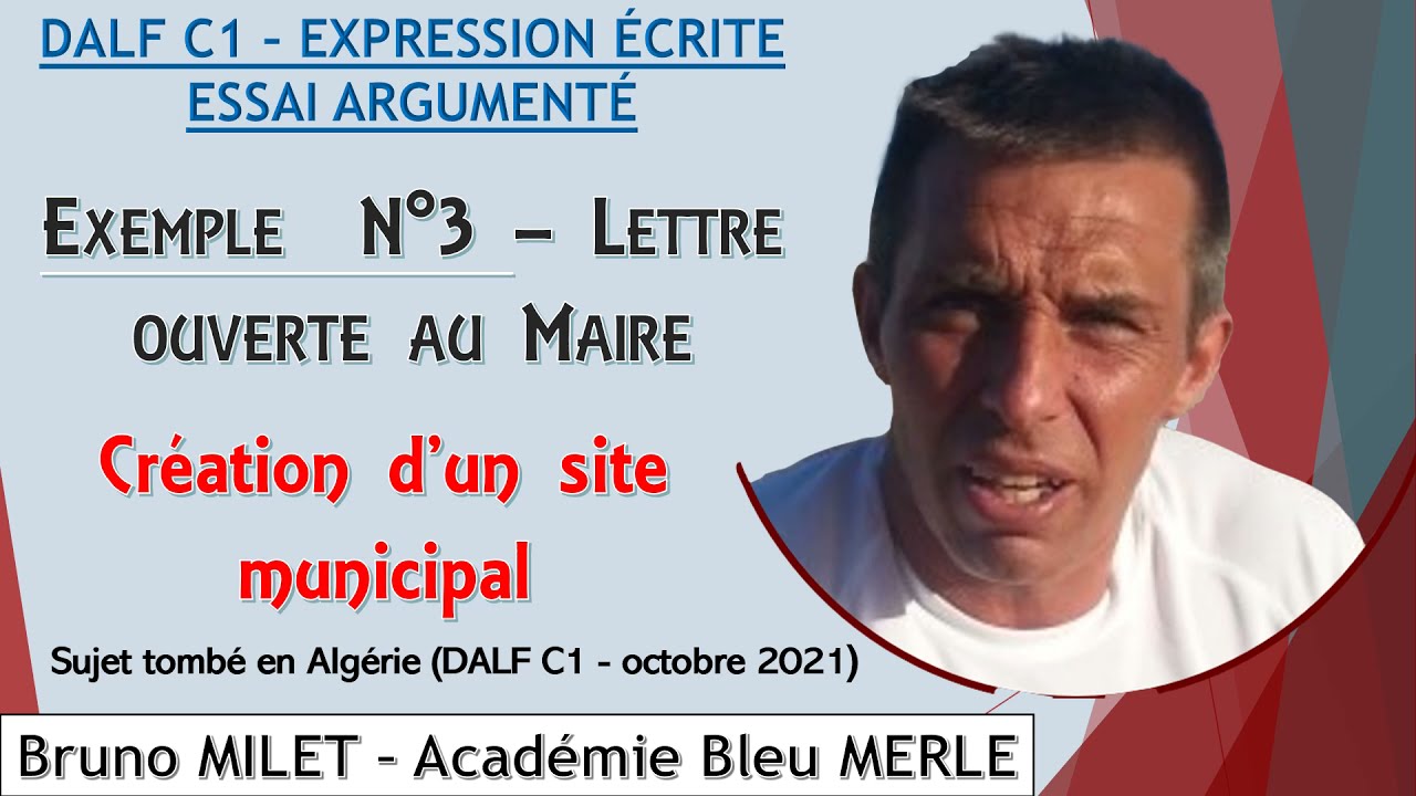 DALF C1 ESSAI ARGUMENTÉ LETTRE OUVERTE AU MAIRE CREATION D'UN JOURNAL