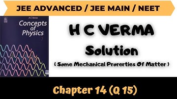 H C Verma Solutions Chapter 14 Question 15  (Some Mechanical Properties Of Matter) By Abhishek Anand